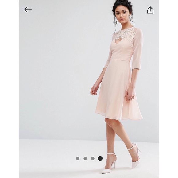 Flirty Lace Sweetheart Dress Soft Pink - Picture 4 of 4